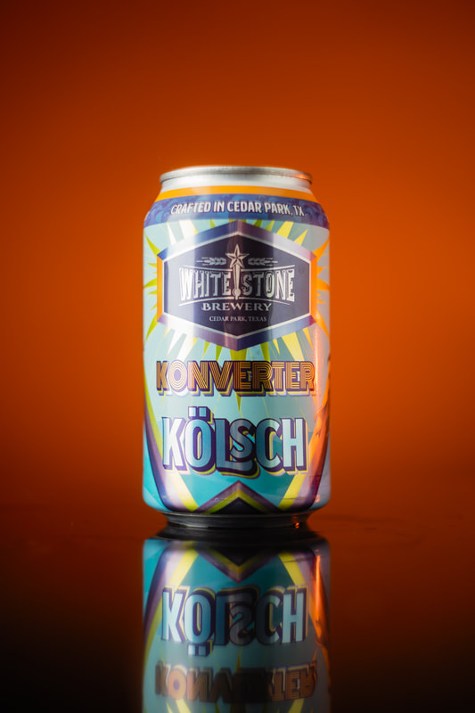 A 12 oz. can of Whitestone Brewery Konverter Kolsch